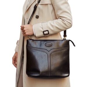 Toledano Vintage Black/Brown Leather Shoulder Bag, exc cond